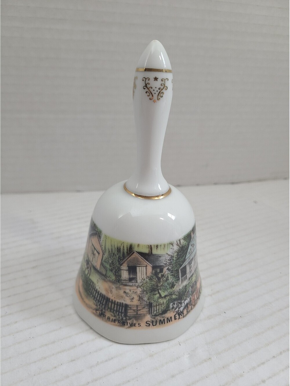 1979 Currier & Ives Vintage American Homestead Summer Porcelain Bell